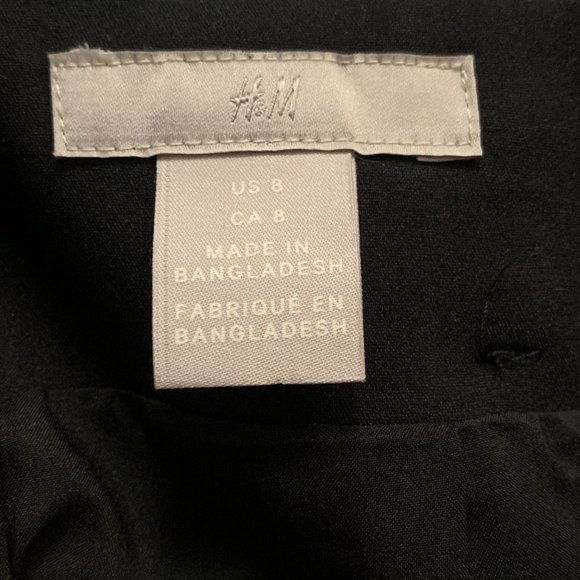 H&M Black Pencil Skirt High Waist Knee Length Size 8 - Picture 9 of 9